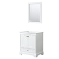 thumbnail image 1 of Wyndham Collection Deborah 30" Plywood Single Bathroom Vanity in White/Gold, 1 of 3