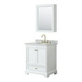 thumbnail image 1 of Wyndham Collection Deborah 30" Wood & Metal Single Bathroom Vanity in White/Gold, 1 of 3