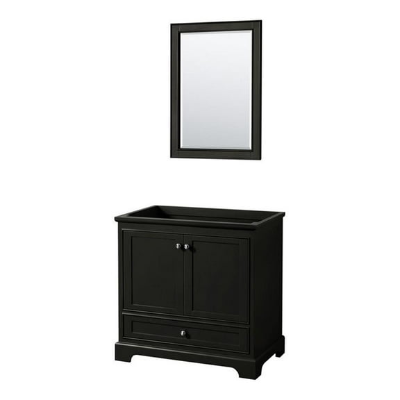 Wyndham Collection Deborah 36" Metal & Wood Single Bathroom Vanity in Espresso