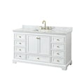 thumbnail image 1 of Wyndham Collection Deborah 60" Wood Single Bathroom Vanity in Gold Trim/White, 1 of 6