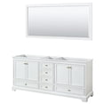 thumbnail image 1 of Wyndham Collection Deborah 80" No Sink Wood Double Bathroom Vanity in White/Gold, 1 of 4