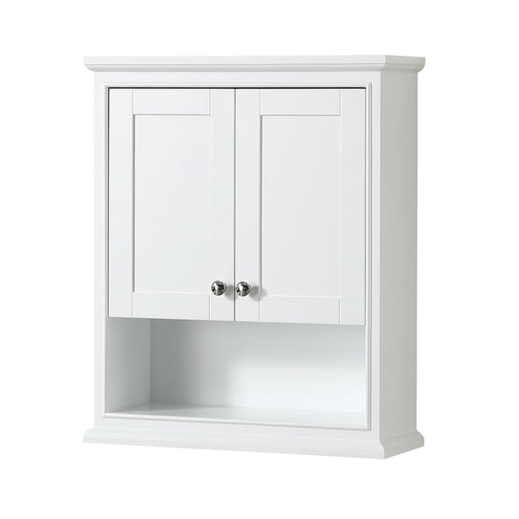 Wyndham Collection Deborah Wood Bathroom Wall-Mounted Storage Cabinet in White