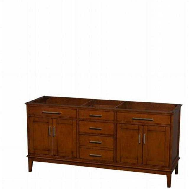 Wyndham Collection Hatton 72 inch Double Bathroom Vanity in Light Chestnut, No Countertop, No ...