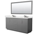thumbnail image 1 of Icon WCF111172DKGWQUS3M70 72 in. Double Bathroom Vanity in Dark Gray with White Quartz Countertop Undermount Square Sinks 3-Hole & Brushed Nickel Trim - 70 in. Mirror, 1 of 1