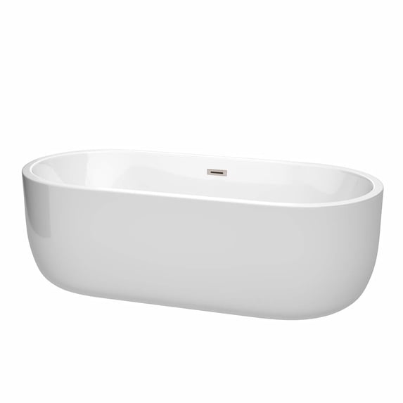 Wyndham Collection Juliette 71-inch White Freestanding Soaking Bathtub