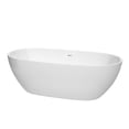 thumbnail image 1 of Juno 71 Inch Freestanding Bathtub in White with Shiny White Drain and Overflow Trim, 1 of 8