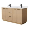 thumbnail image 1 of Wyndham Collection Maroni 60" Wood Double Bathroom Vanity in Natural/White, 1 of 3