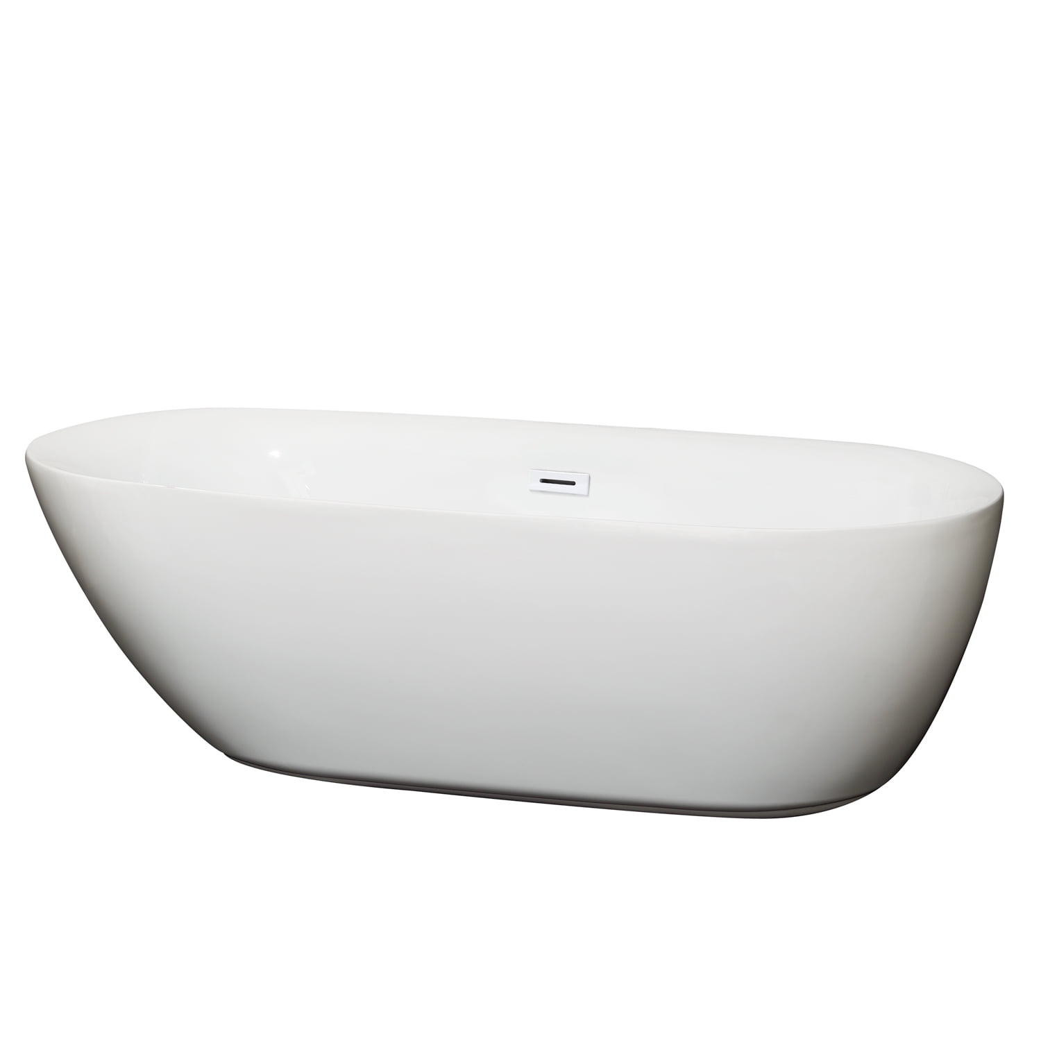 Melissa 71'' Shiny White Freestanding Acrylic Soaking Bathtub