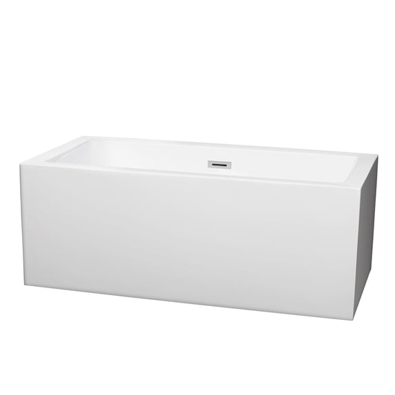 Wyndham Collection Melody 60-inch White Freestanding Soaking Bathtub