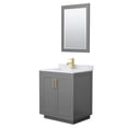 thumbnail image 1 of Wyndham Collection Miranda 30" Carrara&Wood Single Bathroom Vanity in Gray/Gold, 1 of 6