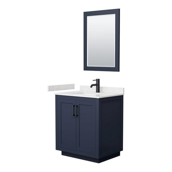Wyndham Collection Miranda 30" Light-Vein Wood Single Bathroom Vanity in Blue