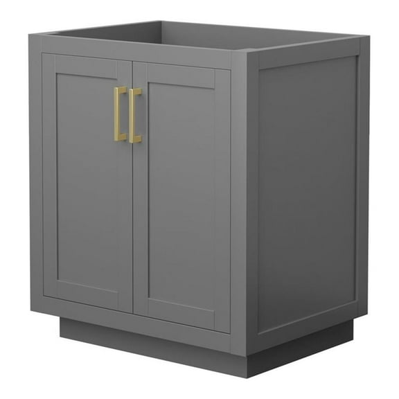 Wyndham Collection Miranda 30" No-Sink Wood Single Bathroom Vanity in Gray/Gold