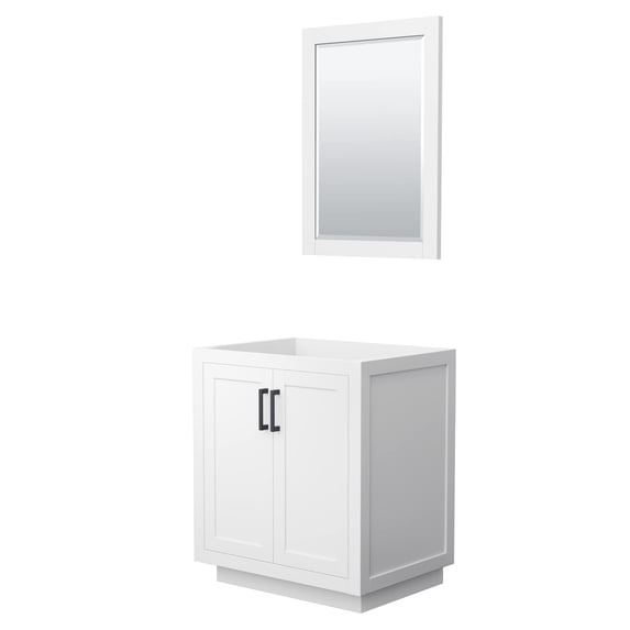 Wyndham Collection Miranda 30" No Sink Wood Single Bathroom Vanity in White