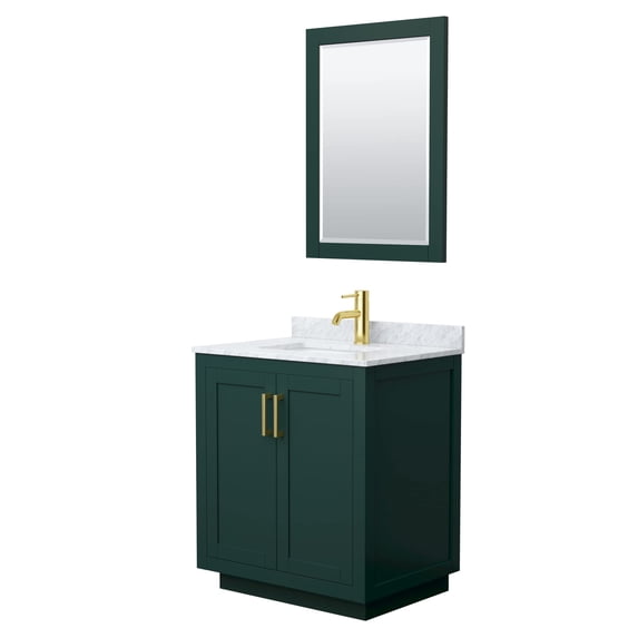 Wyndham Collection Miranda 30" Wood Single Bathroom Vanity - Green/Gold