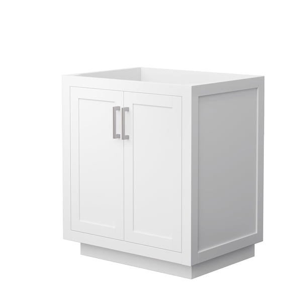 Wyndham Collection Miranda 30" Wood Single Bathroom Vanity - Nickel/White