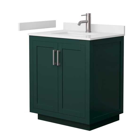 Wyndham Collection Miranda 30" Wood Single Bathroom Vanity in Nickel/Green