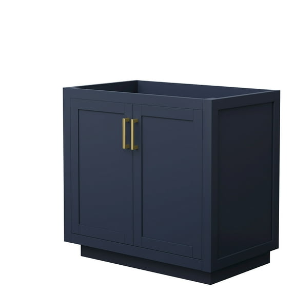 Wyndham Collection Miranda 36" No-Sink Wood Single Bathroom Vanity in Blue/Gold