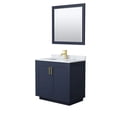 thumbnail image 1 of Wyndham Collection Miranda 36" Wood&Carrara Single Bathroom Vanity in Blue/Gold, 1 of 6