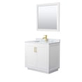 thumbnail image 1 of Wyndham Collection Miranda 36" Wood&Carrara Single Bathroom Vanity in White/Gold, 1 of 6