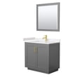 thumbnail image 1 of Wyndham Collection Miranda 36" Wood&Marble Single Bathroom Vanity in Gray/Gold, 1 of 7