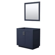 Wyndham Collection Miranda 36" Wood Single Bathroom Vanity in Blue/Nickel Trim