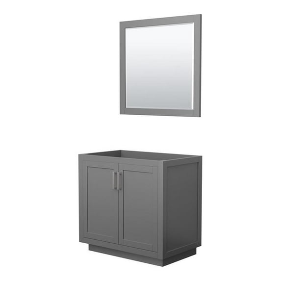 Wyndham Collection Miranda 36" Wood Single Bathroom Vanity in Gray/Nickel Trim