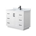 thumbnail image 1 of Wyndham Collection Miranda 42" Metal&Wood Single Bathroom Vanity in White/Black, 1 of 6