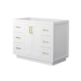 thumbnail image 1 of Wyndham Collection Miranda 42" No-Sink Wood Single Bathroom Vanity in White/Gold, 1 of 7