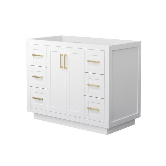 Wyndham Collection Miranda 42" No-Sink Wood Single Bathroom Vanity in White/Gold