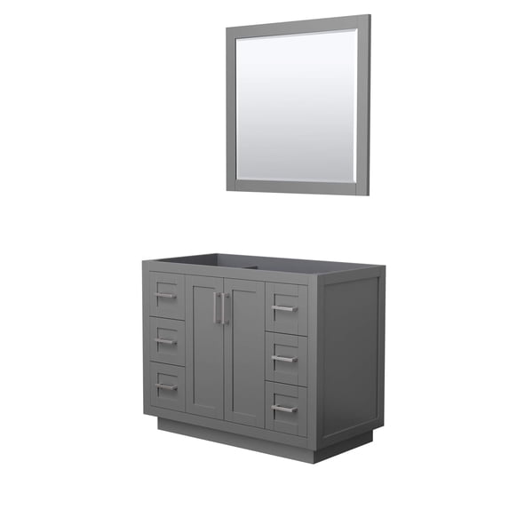 Wyndham Collection Miranda 42" Wood Single Bathroom Vanity in Gray/Nickel Trim