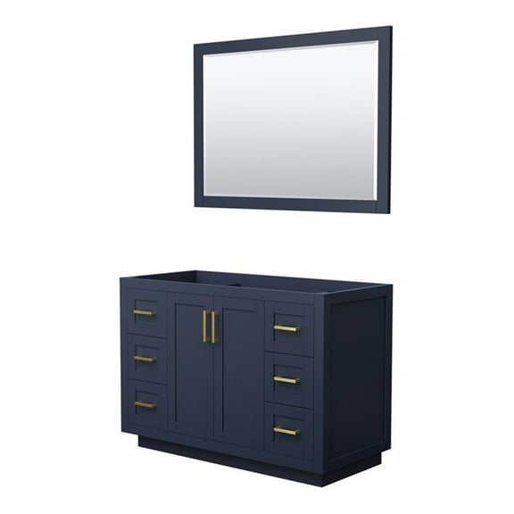 Wyndham Collection Miranda 48" No Sink Wood Single Bathroom Vanity in Blue/Gold