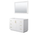 thumbnail image 1 of Wyndham Collection Miranda 48" No Sink Wood Single Bathroom Vanity in White/Gold, 1 of 7