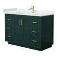 thumbnail image 1 of Wyndham Collection Miranda 48" Wood&Marble Single Bathroom Vanity in Green/Gold, 1 of 3