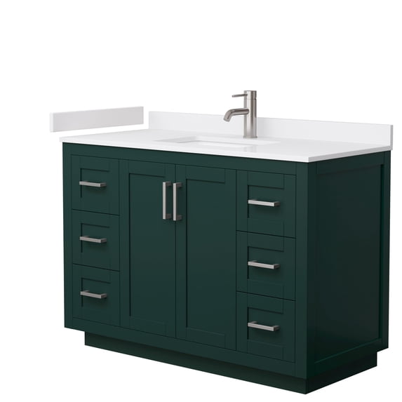 Wyndham Collection Miranda 48" Wood Single Bathroom Vanity in Brush Nickel/Green