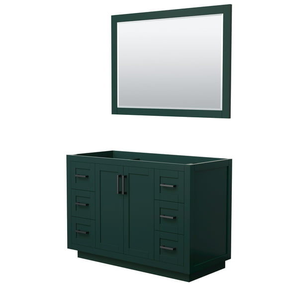 Wyndham Collection Miranda 48" Wood Single Bathroom Vanity in Green/Matte Black