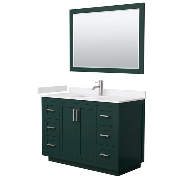 Wyndham Collection Miranda 48" Wood Single Bathroom Vanity in Green/Nickel Trim