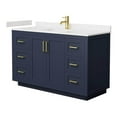 thumbnail image 1 of Wyndham Collection Miranda 54" Marble&Wood Single Bathroom Vanity in Blue/Gold, 1 of 3