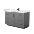 thumbnail image 1 of Wyndham Collection Miranda 54" Marble&Wood Single Bathroom Vanity in Gray/Black, 1 of 6