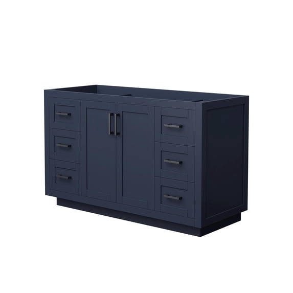 Wyndham Collection Miranda 54" No-Sink Wood Single Bathroom Vanity in Blue/Black