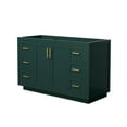 thumbnail image 1 of Wyndham Collection Miranda 54" No-Sink Wood Single Bathroom Vanity in Green/Gold, 1 of 7