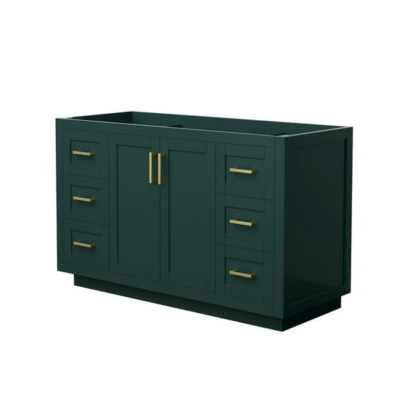 Wyndham Collection Miranda 54" No-Sink Wood Single Bathroom Vanity in Green/Gold