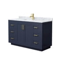 thumbnail image 1 of Wyndham Collection Miranda 54" Plywood Single Bathroom Vanity in Blue/Gold, 1 of 6