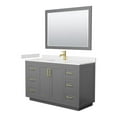 thumbnail image 1 of Wyndham Collection Miranda 54" Wood & Marble Single Bathroom Vanity in Gray/Gold, 1 of 3