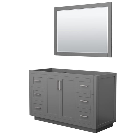 Wyndham Collection Miranda 54" Wood Single Bathroom Vanity in Dark Gray/Nickel