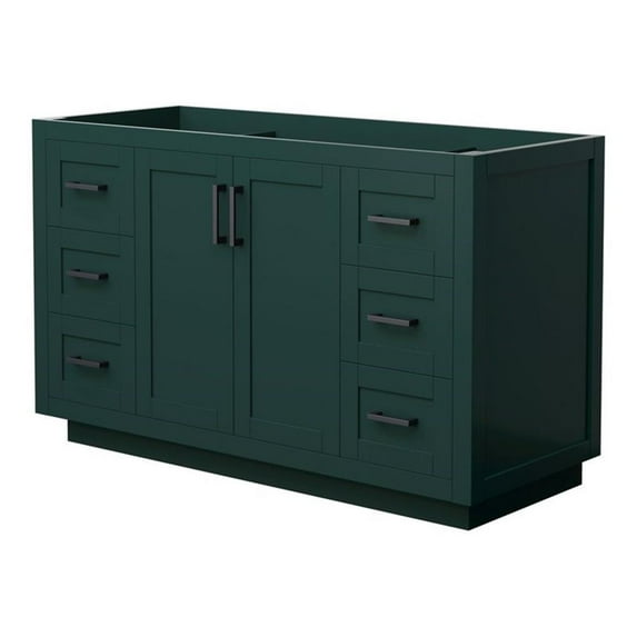 Wyndham Collection Miranda 54" Wood Single Bathroom Vanity in Matte Black/Green
