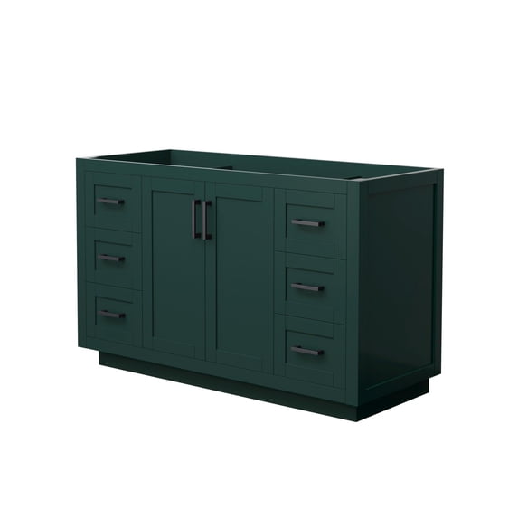 Wyndham Collection Miranda 54" Wood Single Bathroom Vanity in Matte Black/Green