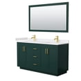 thumbnail image 1 of Wyndham Collection Miranda 60" Wood Double Bathroom Vanity in Green/Gold, 1 of 7