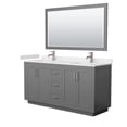 thumbnail image 1 of Wyndham Collection Miranda 66" Marble Double Bathroom Vanity in Gray/Nickel, 1 of 7