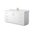 thumbnail image 1 of Wyndham Collection Miranda 66" Metal & Wood Single Bathroom Vanity in White/Gold, 1 of 6