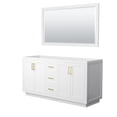 thumbnail image 1 of Wyndham Collection Miranda 66" No Sink Wood Double Bathroom Vanity in White/Gold, 1 of 5